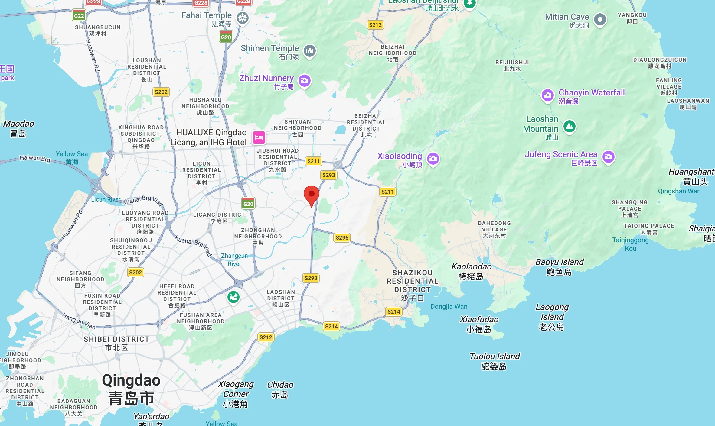 Map showing Qingdao Headquarters at 20 Zhuzhou Rd, 20, Laoshan District, Qingdao, Shandong, China, 266104